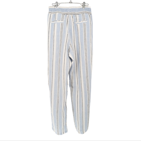 Guess Striped Linen Pants Blue Size Medium - Picture 2 of 9